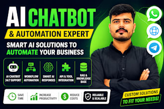 build ai chatbot for your website, whatsapp or business automation