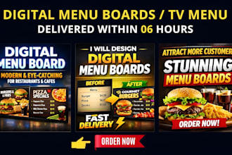 design professional digital menu board screens for your business