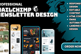 design mailchimp newsletter klaviyo email template automation or email marketing