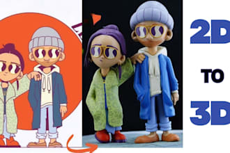 convert 2d to 3d toy 3d figures, figurine from picture and images to 3d printing