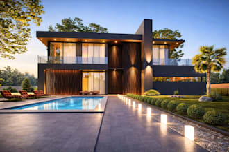 create 3d model and render for villas