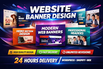 design professional website banner, create custom banner, and craft eye catching
