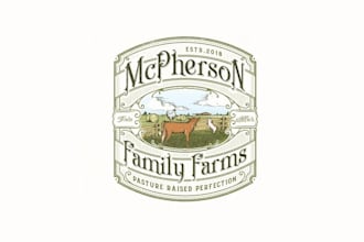 design farm agriculture lawn care landscape cattle cow logo
