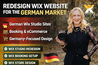 redesign german wix studio landing page wix booking website online germany store