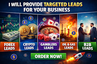 do ledger lead, crypto lead, gamblers lead, forex lead,oil and gas lead,b2b lead