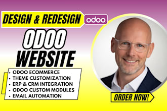 design odoo ecommerce website, erp CRM, customize theme, modules and fix SEO