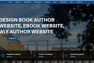 design book author website, ebook website, wix author website