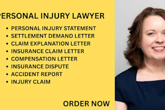handle insurance claims, personal injury,accident reports and settlement letters