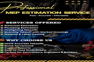 prepare a detailed mep cost estimate