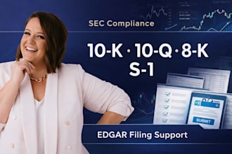 prepare and file sec 10k, 10q, 8k, s1 reports and manage edgar compliance