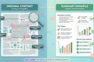 summarize,explain content into clear and structured insights