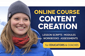 create complete online course creation, course development video course creation