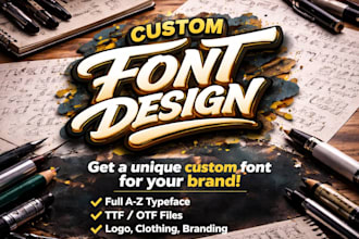 create a professional custom font, typeface and typography in ttf otf format