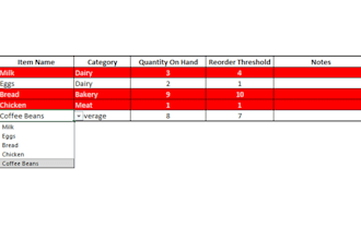 create a simple custom inventory spreadsheet in excel or google sheets