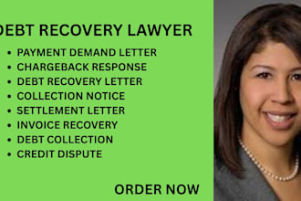 handle debt recovery letters, chargeback responses, and payment demand cases
