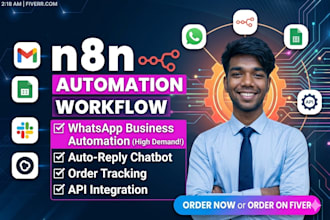 build n8n automation, ai agents, and whatsapp chatbots with API integration