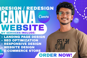 design redesign professional canva ugc portfolio website canva landing page