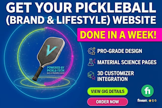 create pickle ball lifestyle and brand website and online store