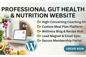 design gut health, nutrition coaching and wellness wordpress website