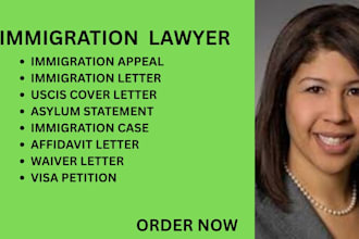 draft immigration letters, asylum statements, visa petitions, and waivers