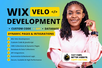 develop wix velo custom code api database and dynamic pages
