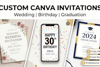 create design custom editable birthday invitation wedding templates graduation