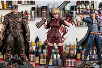 3d print and paint miniature painting 3d resin printing anime figure
