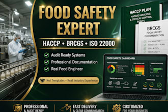 create your haccp plan, food safety documents, and brcgs audit