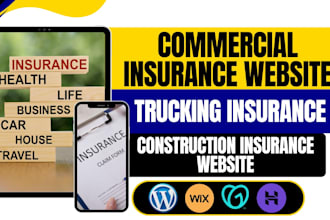 design commercial insurance website trucking construction insurance