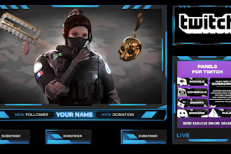 design animated kick, twitch overlay,  kick, twitch stream package for you