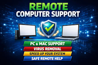 speed up and optimize your slow windows PC or mac remotely