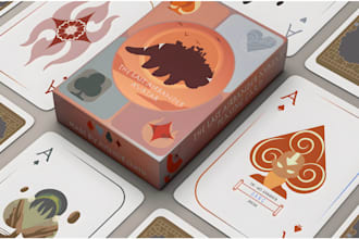 create custom card game design, playing cards, poker cards and card illustration