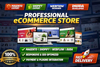 create and design magento webflow duda shopify ecommerce store professionally
