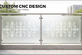 create custom cnc cutting vector design for glass, metal