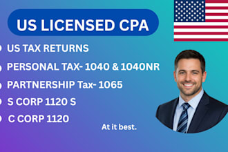 prepare and file US tax returns for individuals partnerships and corporations