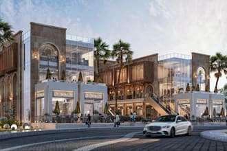 3d cgi mall,cafe,restaurant interior,coffe bar,rooftop lounge,cafeteria exterior