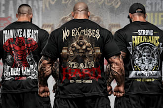 design custom gym t shirt in streetwear style