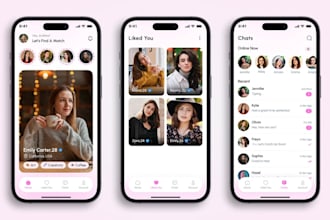 develop dating app, dating website, chat app, social media app, tinder clone