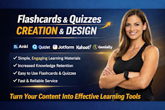 create flashcards on anki, quizlet, jotform, kahoot, genially interactive quizz