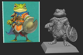 sculpt 3d model, character, action figure and toys for 3d printing and rendering