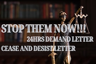 draft a strong demand letter cease and desist or attorney letter