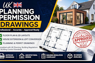 draw UK planning permission drawings