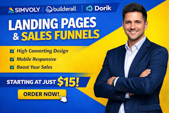 design simvoly landing page website builderall sales funnel dorik website design