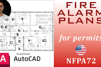 create fire alarm drawings using nfpa 72 code for US permit