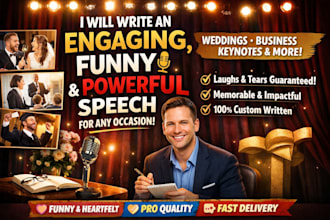 write a powerful funny and engaging speech that captivating any audience