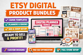 design etsy digital products bundle with high converting SEO
