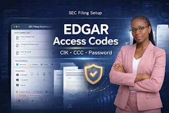 obtain edgar access codes cik, ccc and password for sec filing
