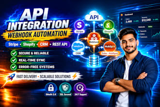 build API integration, stripe, shopify api, crm sync, oauth2, webhook automation