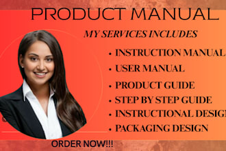 design a professional user manual, product guide, or instruction manual