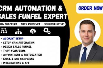 setup CRM automation, ghl snapshot, thryv workflow, sales funnel, pipedrive